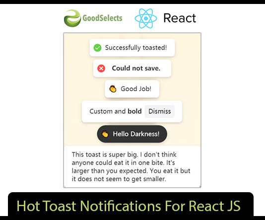 Hot Toast Notifications Component For React